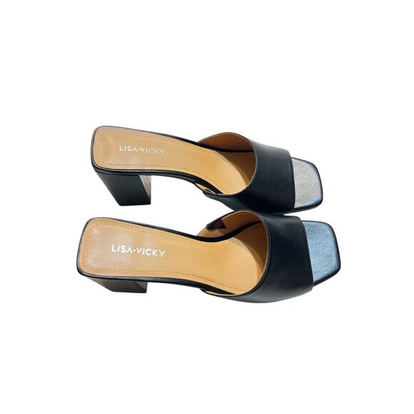 Lisa Vicky Vital Platform Slide Sandal Shoe 9 Black - Picture 9 of 9